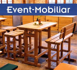 Hochwertiges Eventmobiliar von Schätzl Ereignismanagement für Firmenveranstaltungen und Events in Bayern.