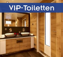 Moderner und luxuriöser VIP-Toilettenwagen von Schätzl Ereignismanagement für exklusive Events in Bayern.
