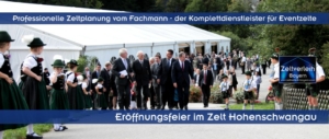 VIP-Eröffnungsfeier im Premium-Zelt: Logistisches Gewerke-Management und Gala-Dinner, geplant von Schätzl Ereignismanagement, Ihrer erfahrenen Eventagentur für Augsburg und Schwaben.